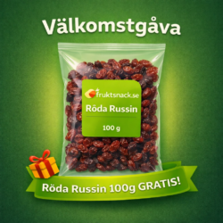 Röda russin som välkomstgåva