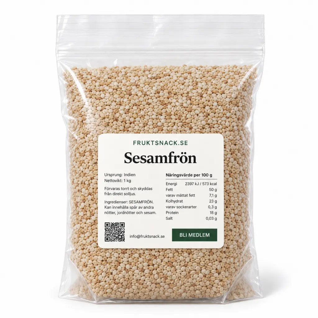 Sesamfrön oskalade fruktsnack