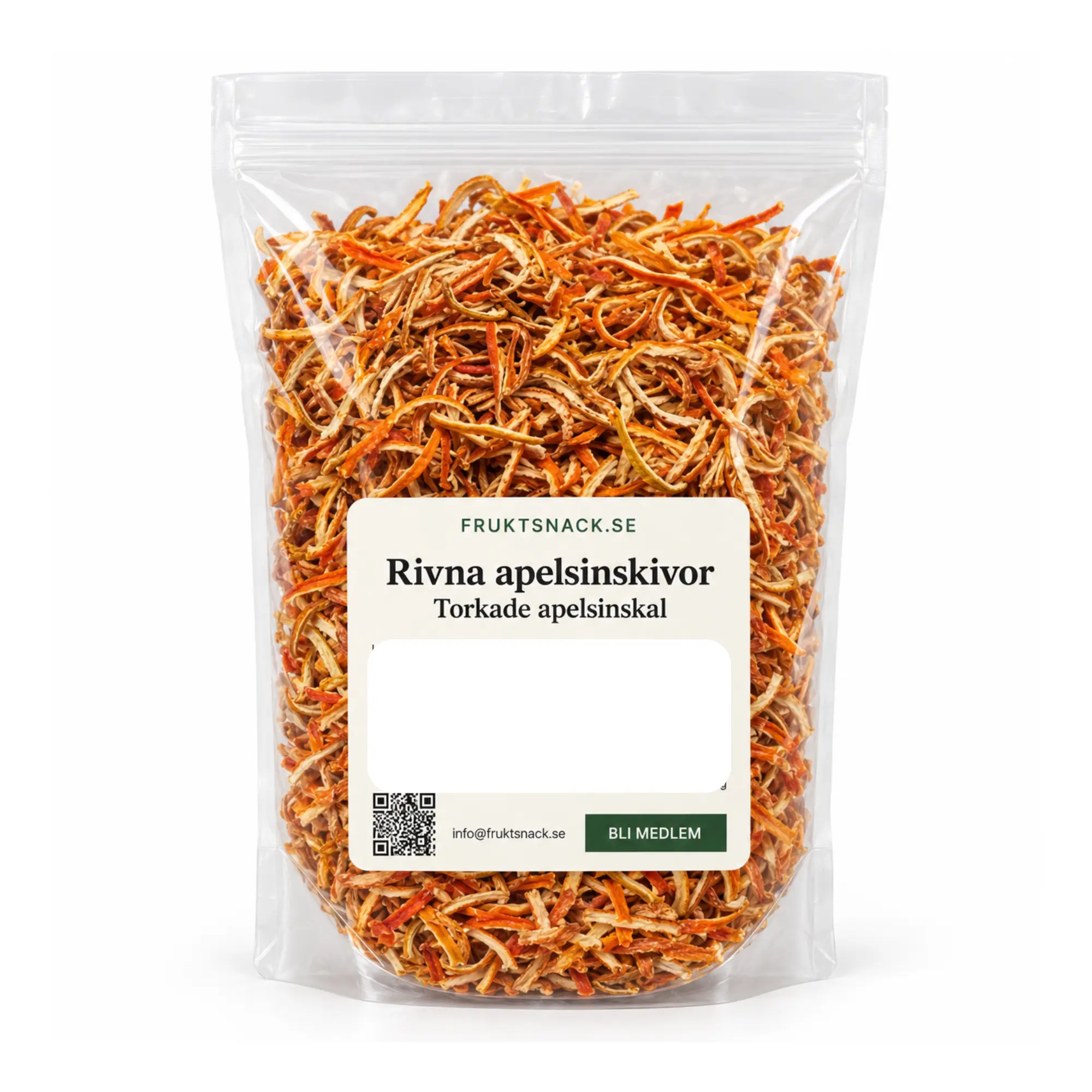 Apelsinskal - riven 200 g 3 Rivet apelsinskal – Torkat