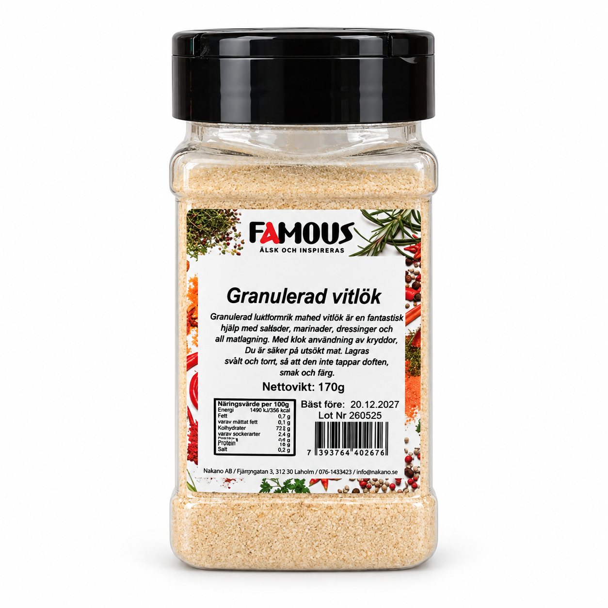 Granulerad Vitlök Famous 170 g 2 Granulerad Vitlök Famous 170 g
